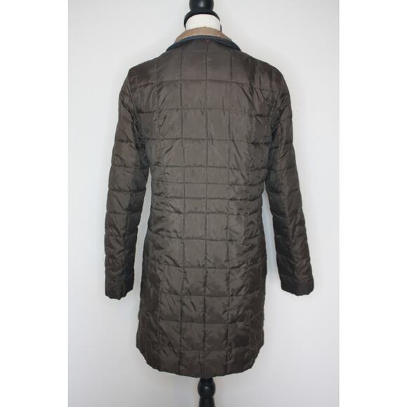 Fleet Street Puffer Knee Length Jacket Zip Up Brown Small Long Sleeve - Picture 3 of 13